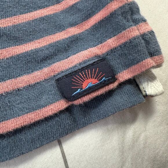 Faherty Shirt Mens XXL Blue Pink Movement Polo Striped Short Sleeve Collared - Picture 6 of 8